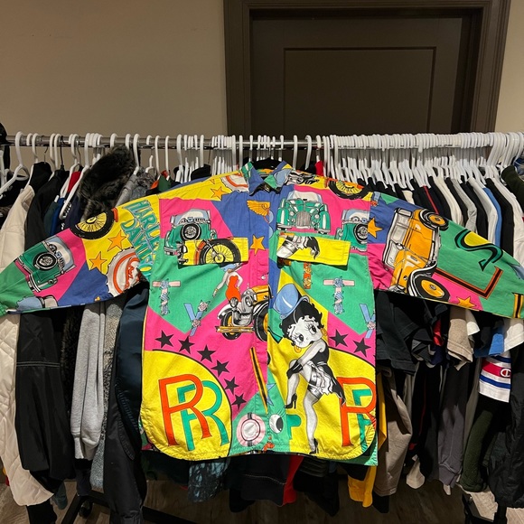 Versace Jeans Couture Betty Boop Harley Davidson Shirt Size XS (FITS MEDIUM) - Picture 3 of 15
